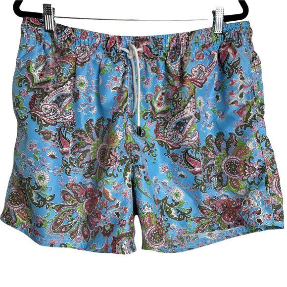 98 Coast Av. Men's Drawstring Swim Trunks Multicolor Paisley Mesh Lined XXXL - Picture 2 of 11